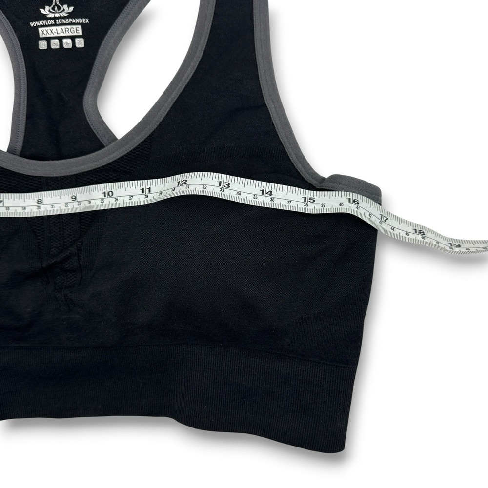 Healthyoga Sports Bra Sz XXXL 3XL Athletic Yoga Running Black Racer Back Top NWT - Picture 6 of 10